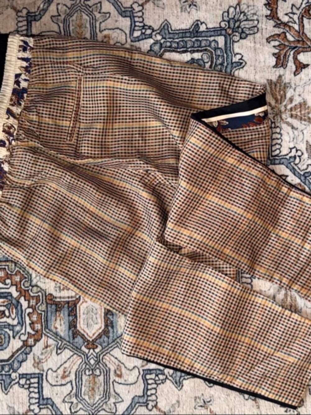 3.1 Phillip Lim Plaid Jogger Pants – Floral Side Stripe, Size 2